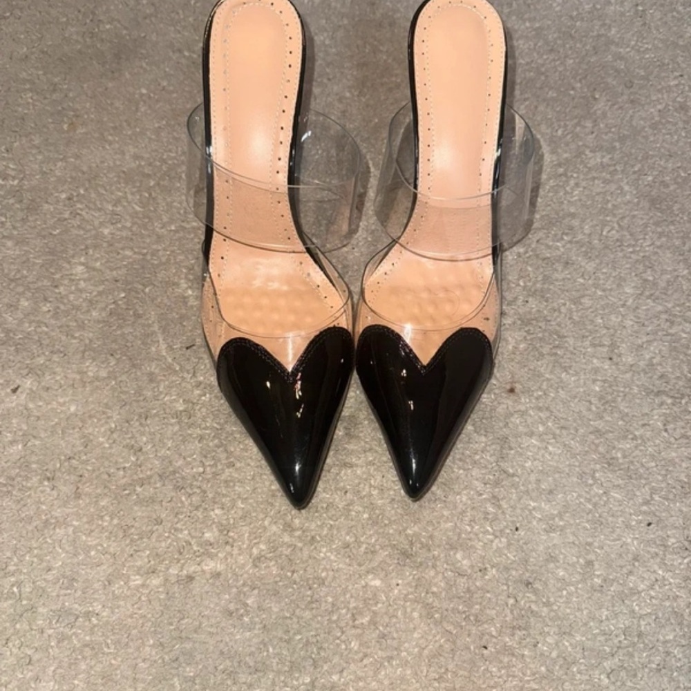 Zara Black and Clear Heels